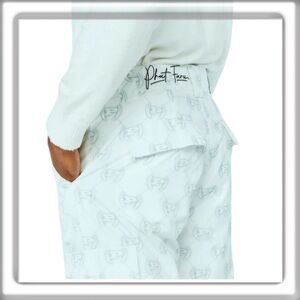 Phat Farm X Forever 21 Streetwear Baggy Wide Leg Cargo Pants White Size 34 NEW!